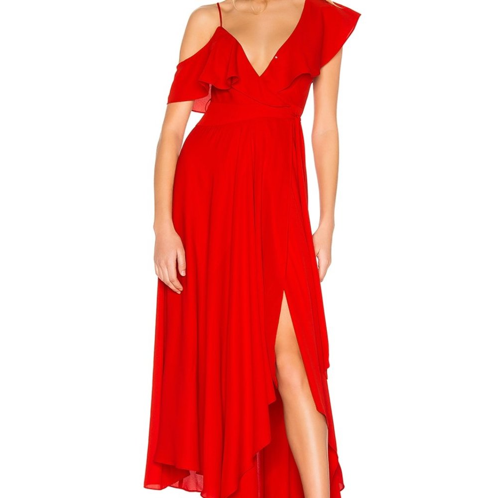 LIKELY x REVOLVE LEILANI GOWN IN RED, SIZE 6,NWT